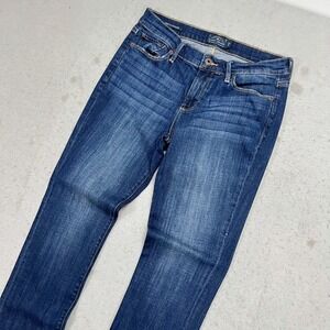 Lucky Brand Sweet N Straight Dark Wash Jeans 6/28R Blue Denim Stretch Whiskers‎